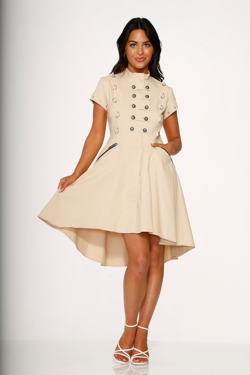 10273 Battalion Khakis HiLo Swing Dress