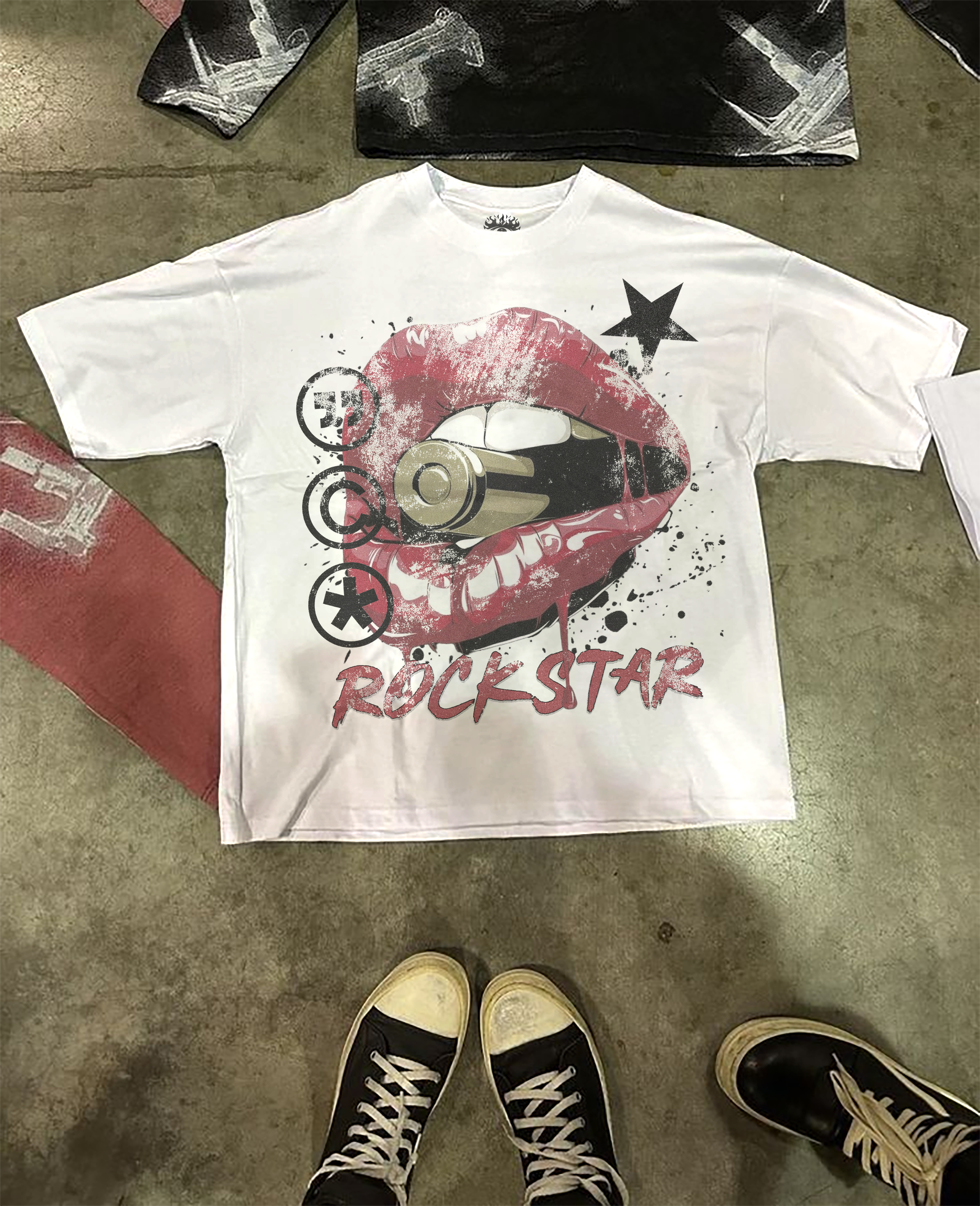 Rockstar Streetwear White Cotton Tee Casual Wardrobe Essential True To Size For Confident Everyday Style